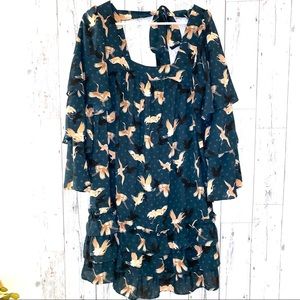 Happy x Nature Kate Hudson M boho Asian dress teal